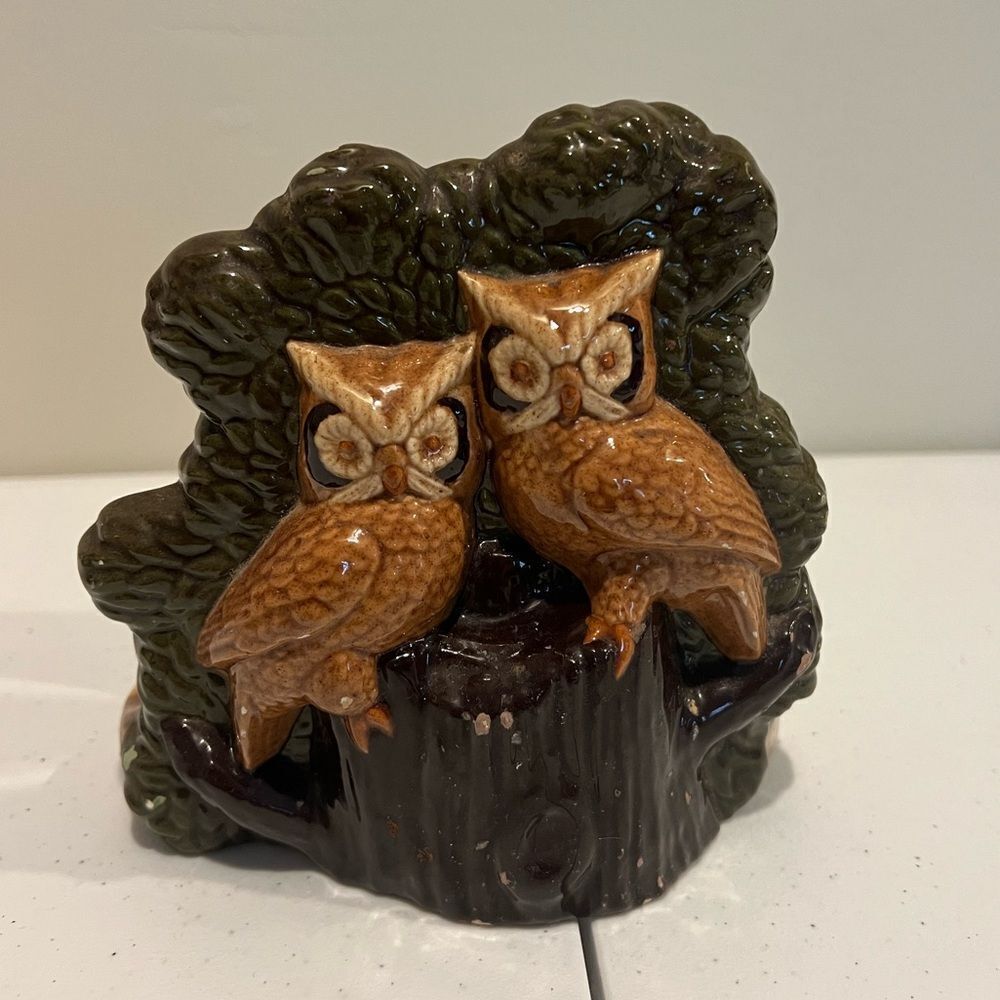 1981 Ceramic Owl Napkin Holder